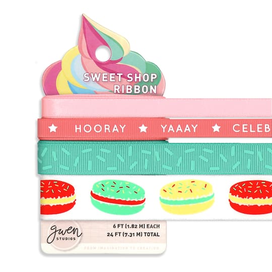Gwen Studios Macarons Printed Ribbon Pack